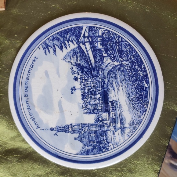 Amsterdam Bloemenmarkt Circular Tourist Tile, H&R Johnson Tiles Ltd Made England - Picture 1 of 3